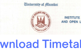 IDOL Timetable Download PDF | Mumbai University Institute of Distance and Open Learning (IDOL)