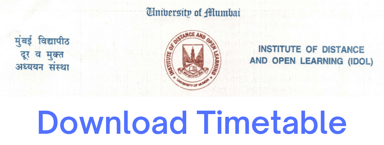 IDOL Timetable Download PDF | Mumbai University 2022