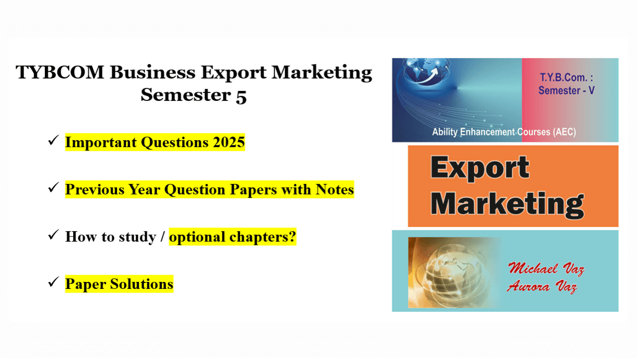 TYBCOM Export Marketing Important Questions Mumbai University 2025