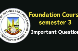 SYBCOM Foundation Course semester 3 important questions IDOL Mumbai University