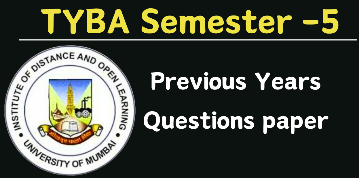 TYBA IDOL Semester 5 Previous Year Question Papers IDOL Mumbai University 2024